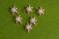 Cubic Zirconia Snowflake Charm- 6 Pcs