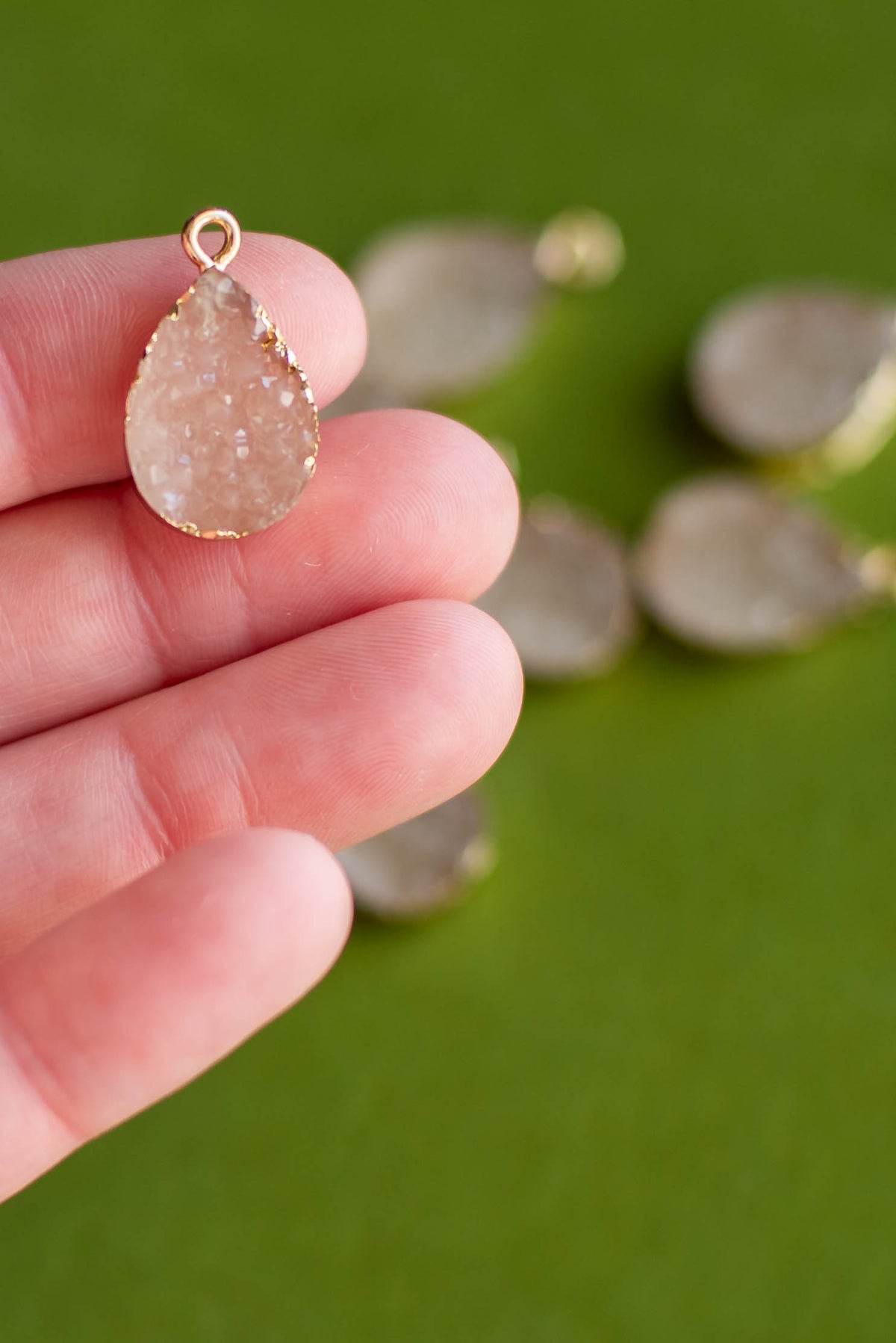 Brown Druzy Charms- 6 Pcs.