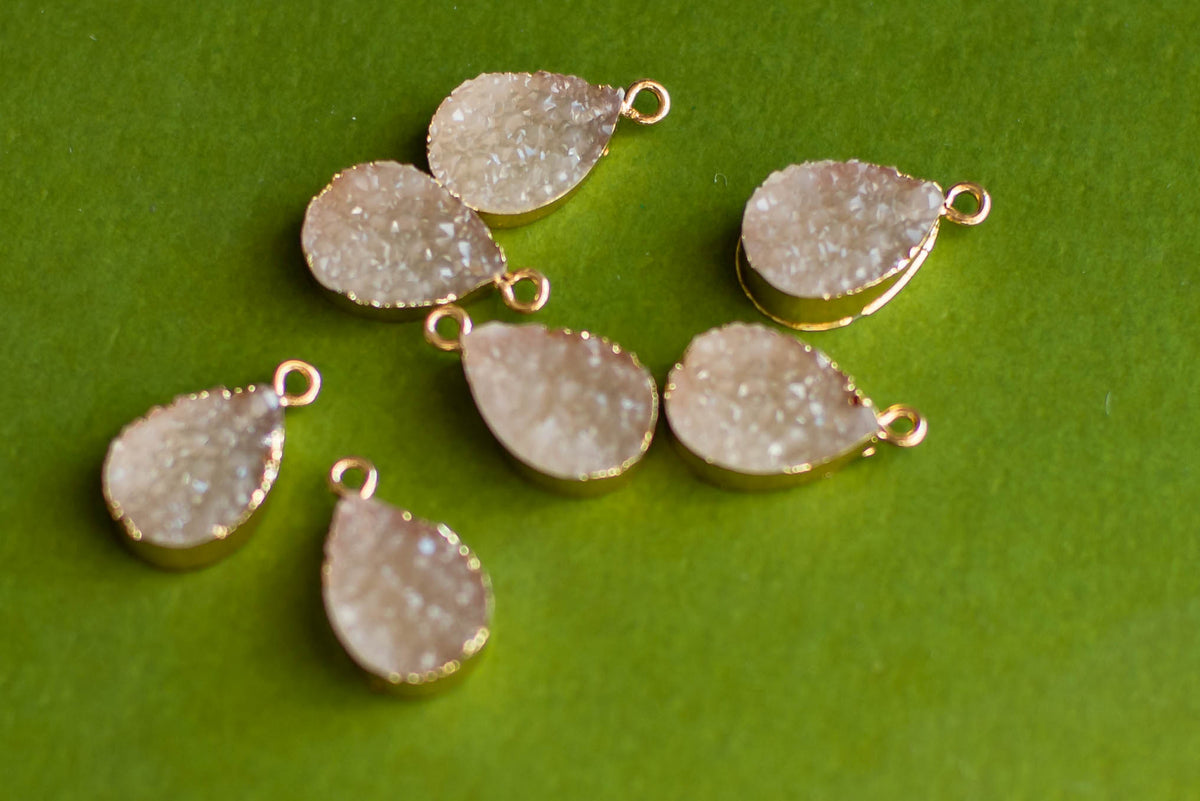Brown Druzy Charms- 6 Pcs.
