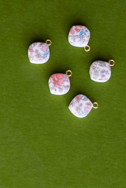 Handmade Polymer Clay Bead Charms- 5 PCS.