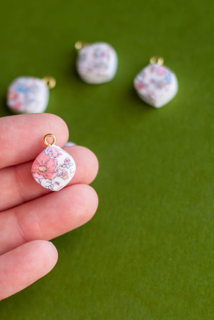 Handmade Polymer Clay Bead Charms- 5 PCS.