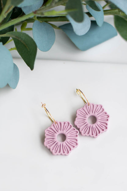 Lightweight Daisy Clay Earrings