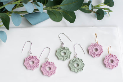 Lightweight Daisy Clay Earrings