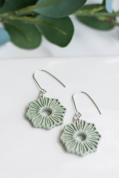 Lightweight Daisy Clay Earrings