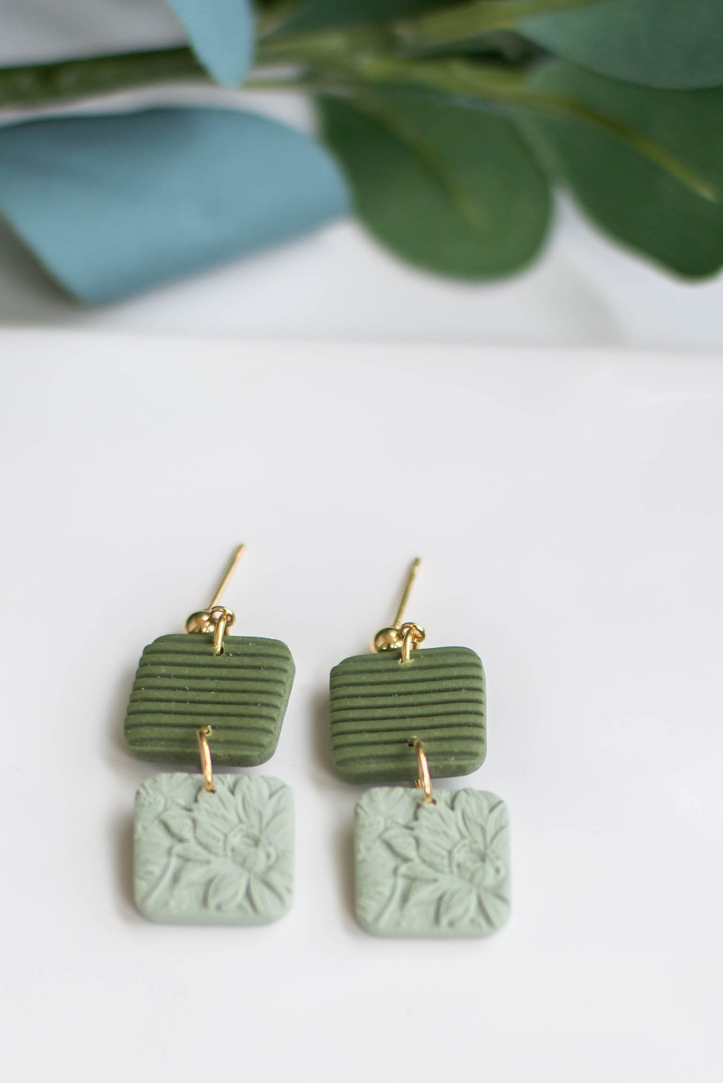 Duo Square Clay Dangles