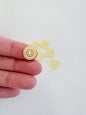 Thin Gold Medalion Charms- 6 Pcs
