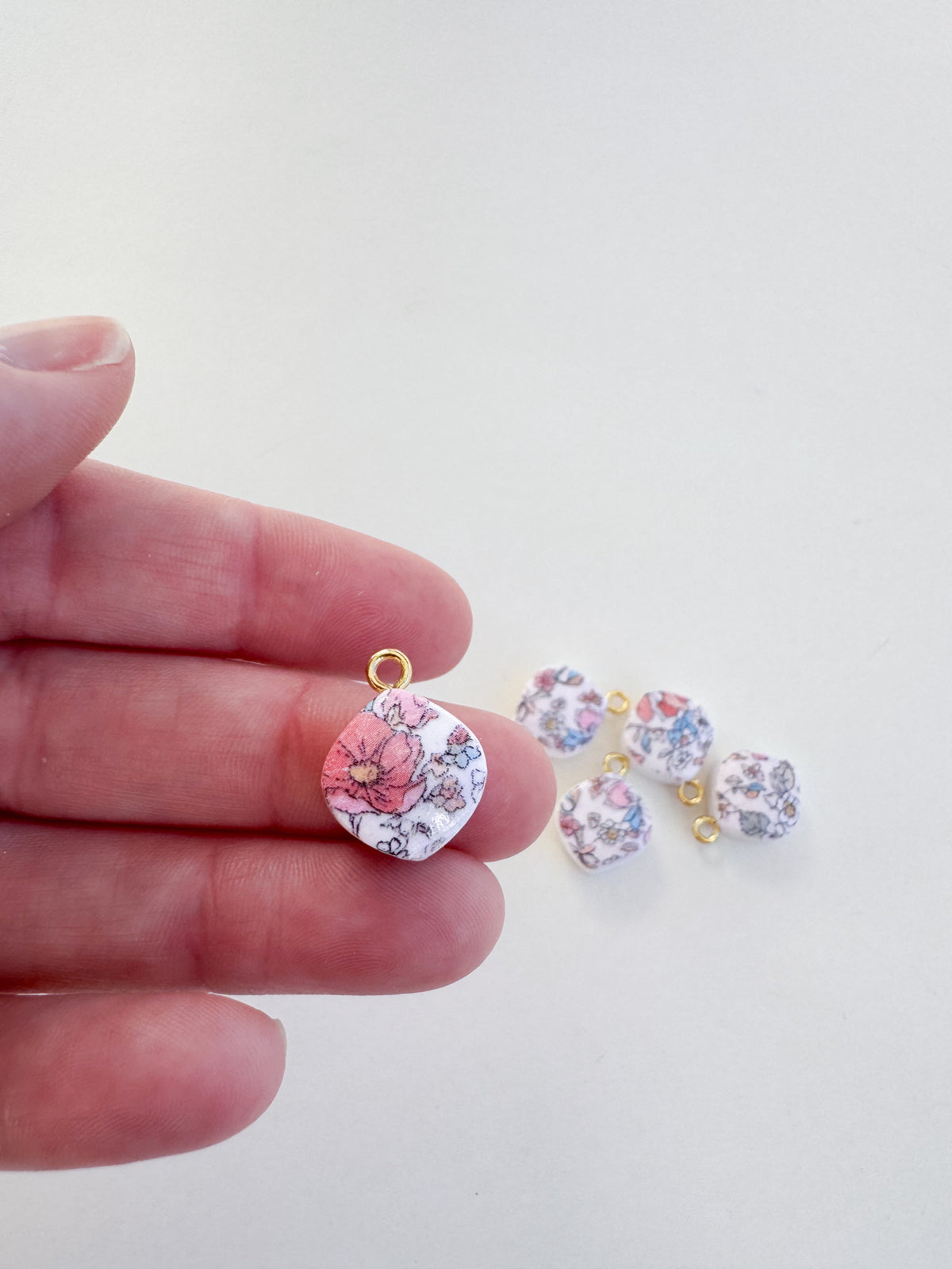 Handmade Polymer Clay Bead Charms- 5 PCS.
