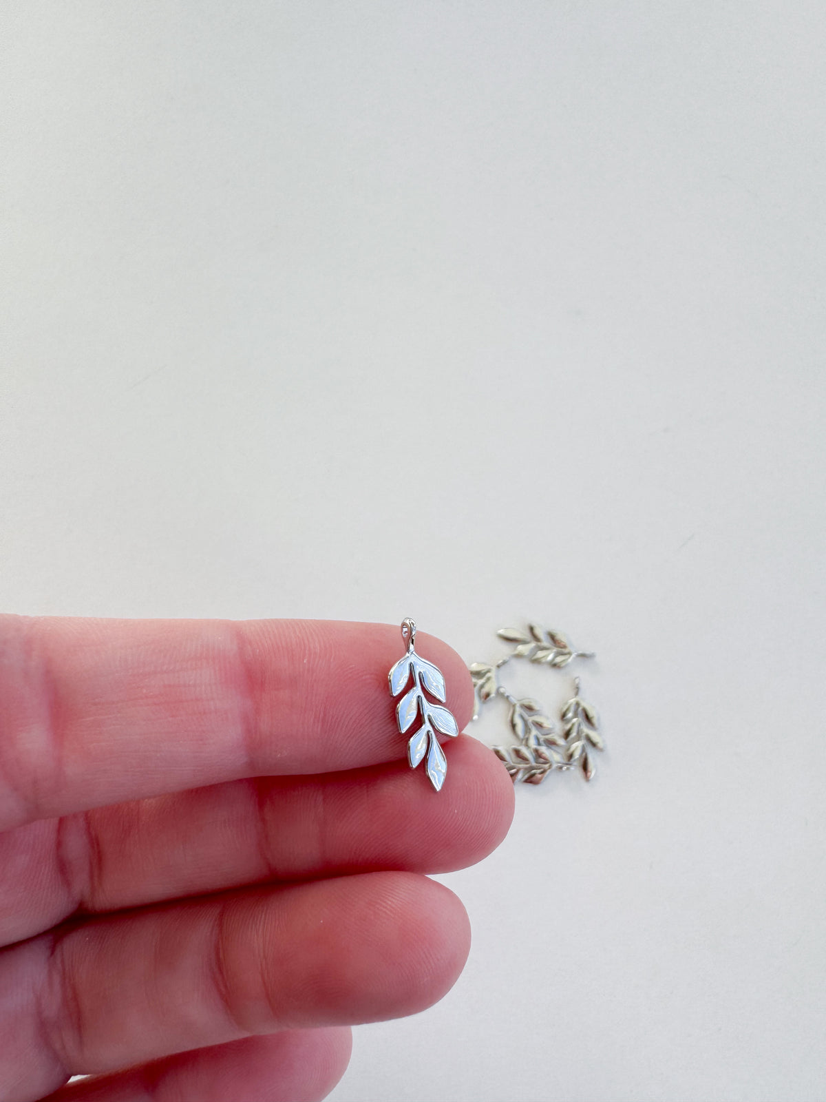 Silver Leaf Charm- 7 Pcs.