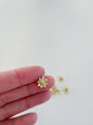 Small Sunflower Cubic Zirconia Charm- 7 Pcs.