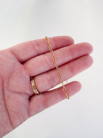Gold Plated Stainless Steel Paperclip Chain Necklace