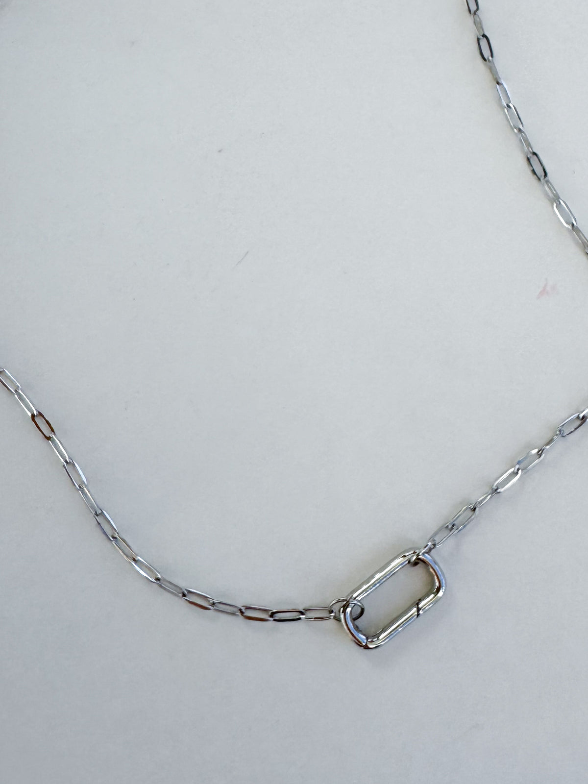 Stainless Steel Necklace with Carabiner- 18 inches + 2 inch connector