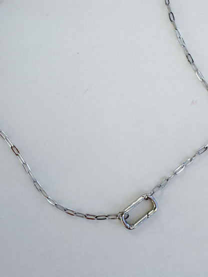 Stainless Steel Necklace with Carabiner- 18 inches + 2 inch connector