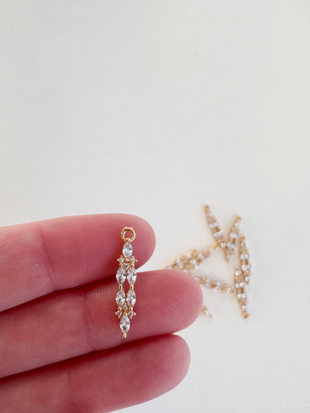 Gold Cubic Zirconia Charms- 9 Pcs.