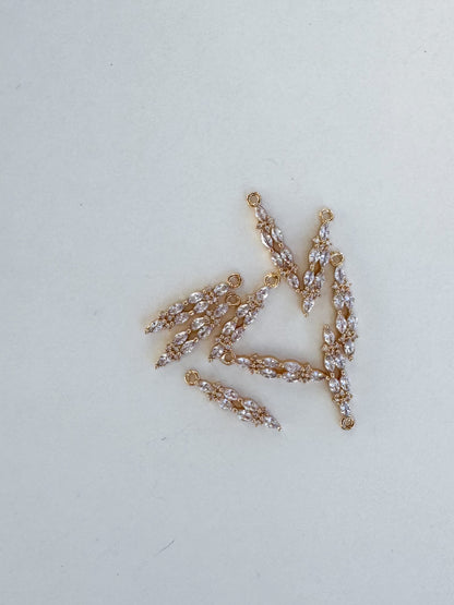 Gold Cubic Zirconia Charms- 9 Pcs.