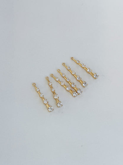 Gold Stick Charm- 6 Pcs.