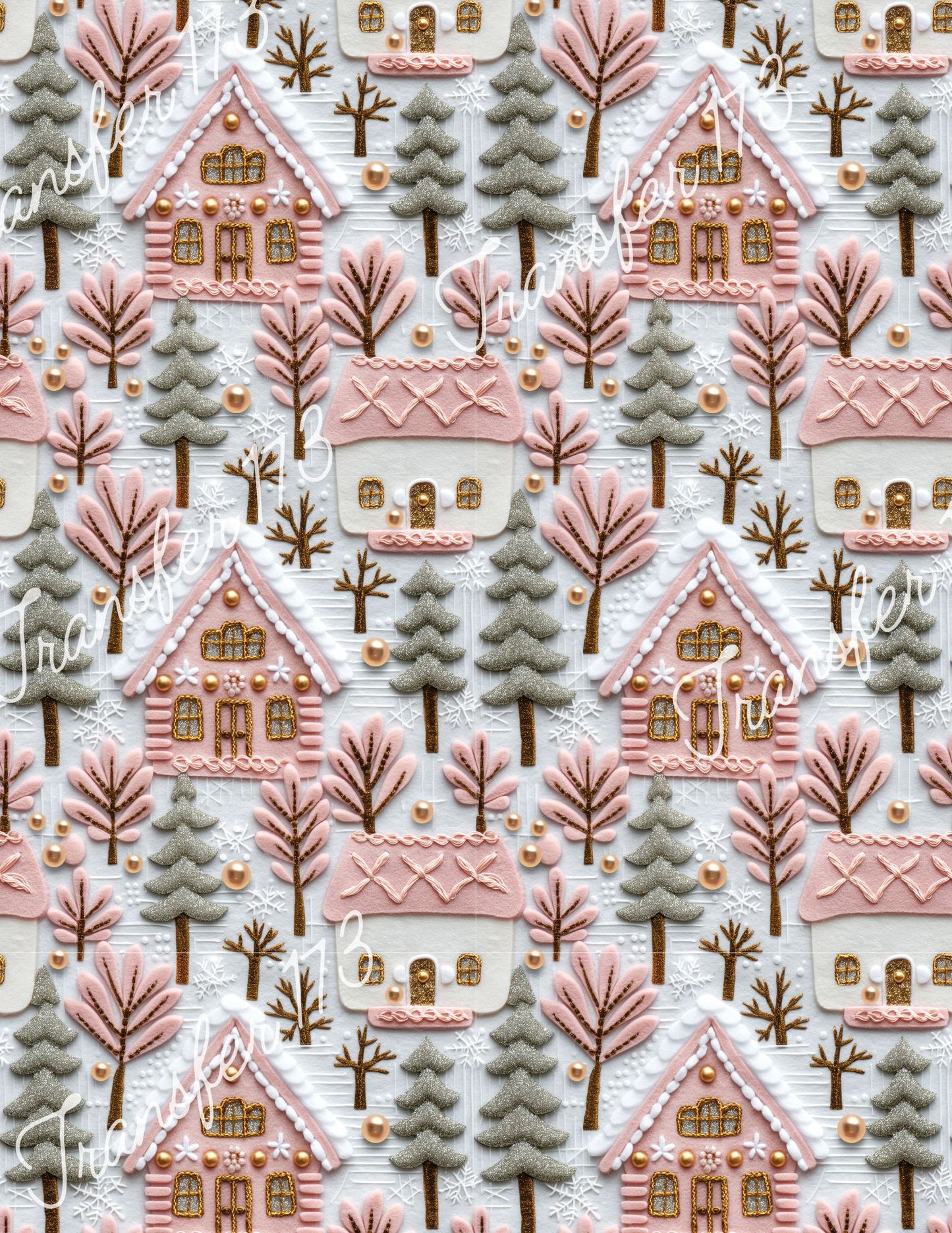 TP173 Pink Gingerbread House Image Transfer