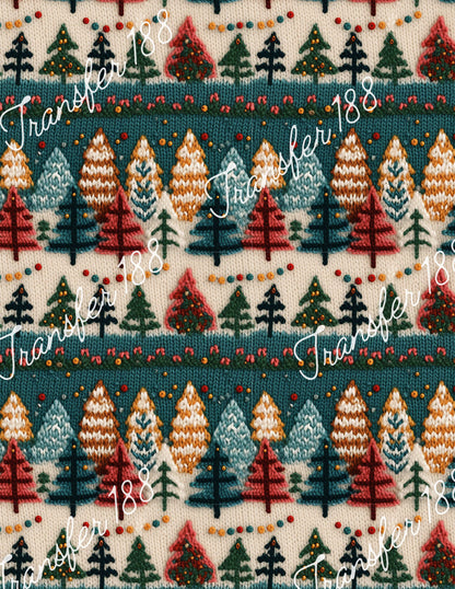 TP188 Christmas Tree "Knit" Image Transfer for Polymer Clay