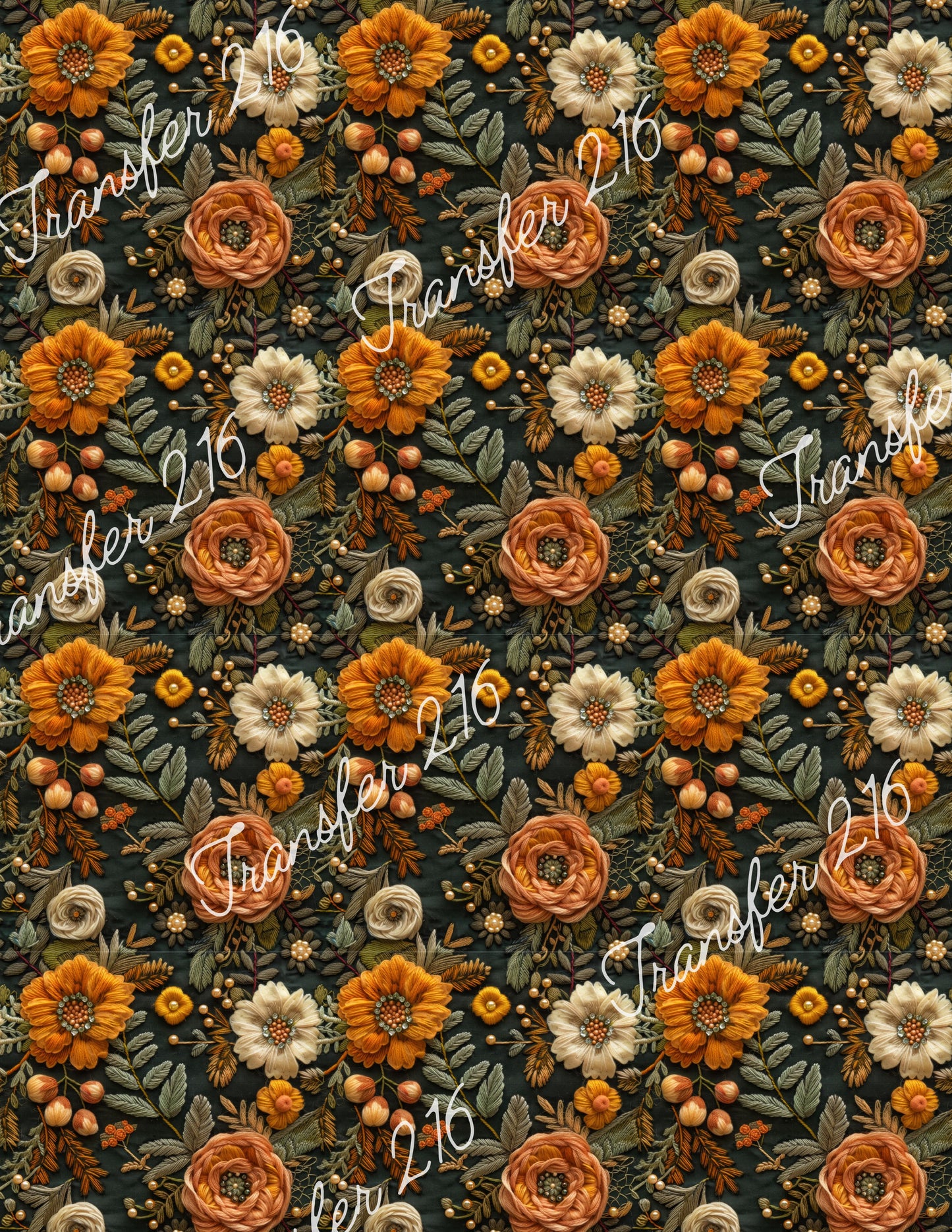 TP216 Fall floral transfer paper