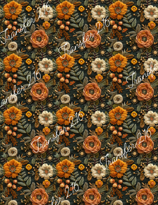 TP216 Fall floral transfer paper