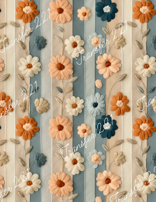 TP221 Floral Striped Transfer Paper