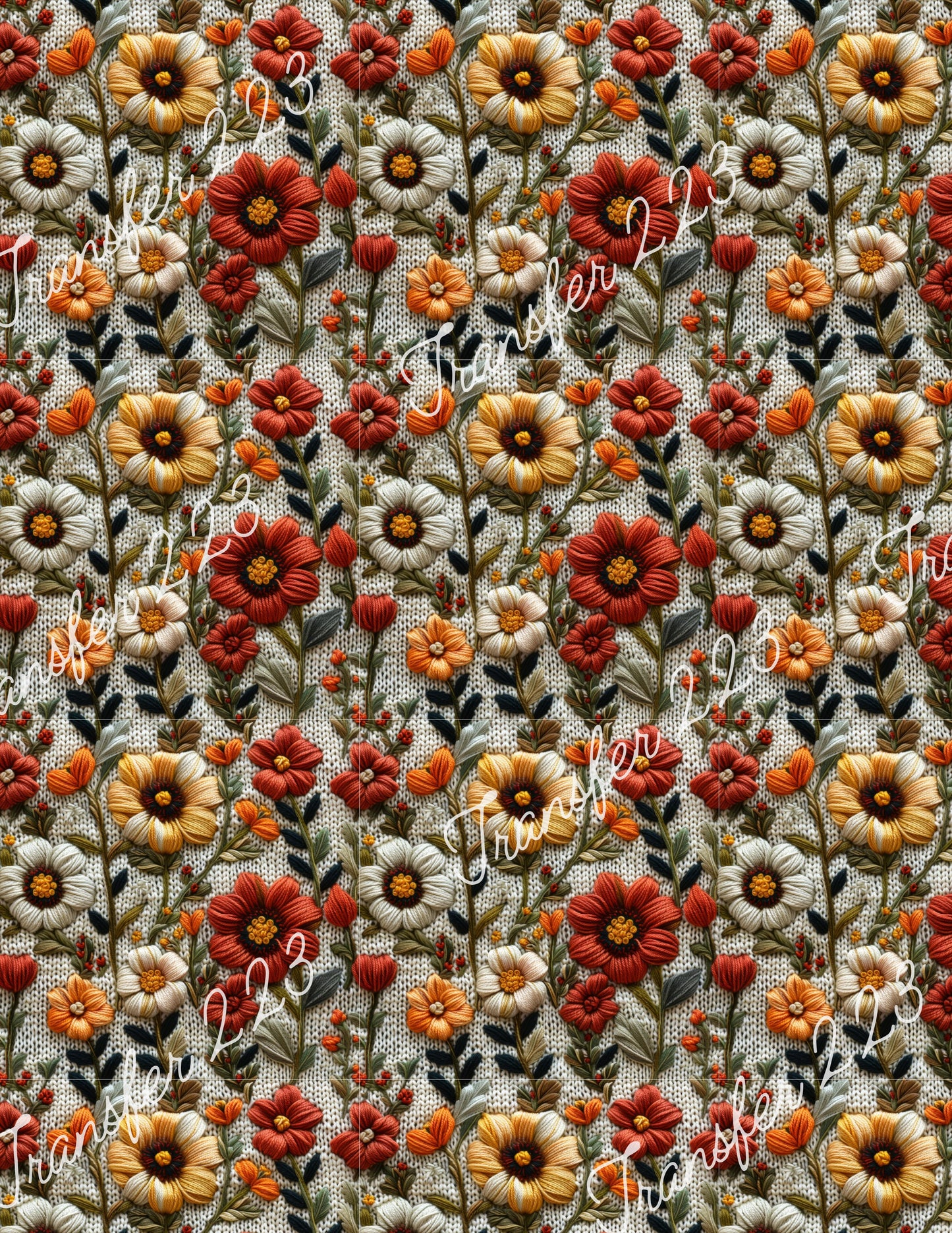 TP223 Reds and Yellows Floral Image Transfer