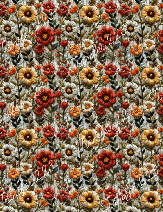 TP223 Reds and Yellows Floral Image Transfer