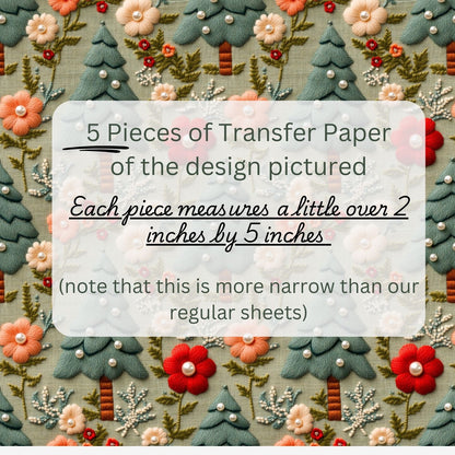 EARLY DOORBUSTER- 5 PACK Embroidered Look Christmas Transfer Bundle