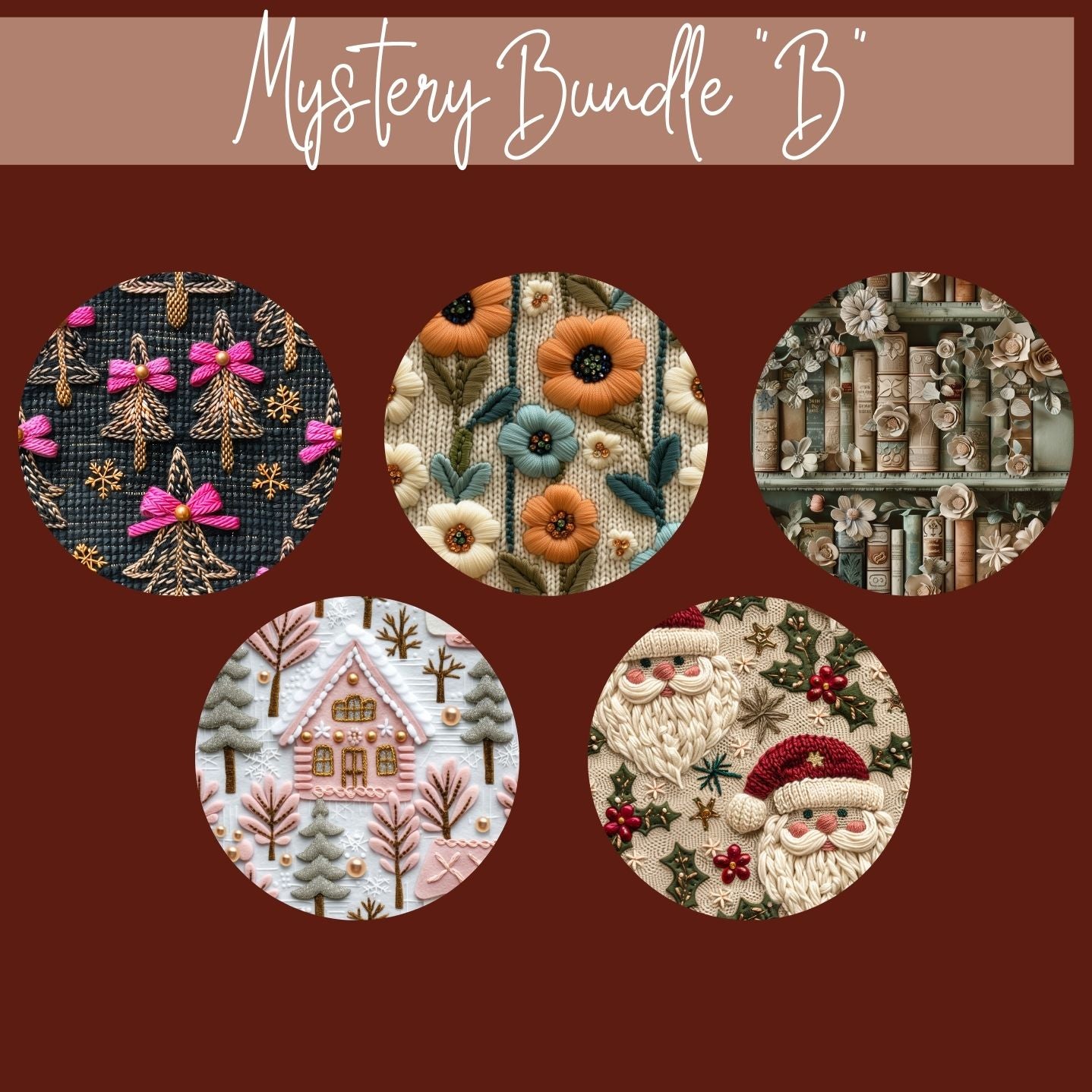 DOORBUSTER MYSTERY BUNDLE "B"- 12 pieces of Embroidered Look Transfer Paper Valued over $25