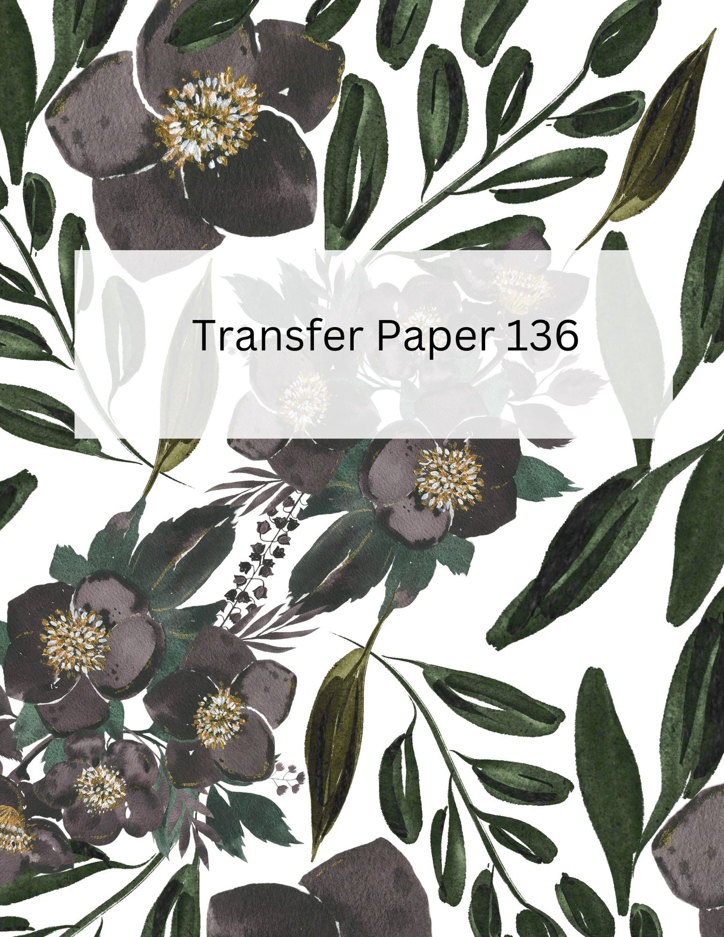 TP136 | Black Floral Transfer Paper for Clay