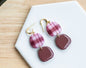 Pink and Red Plaid Dangles