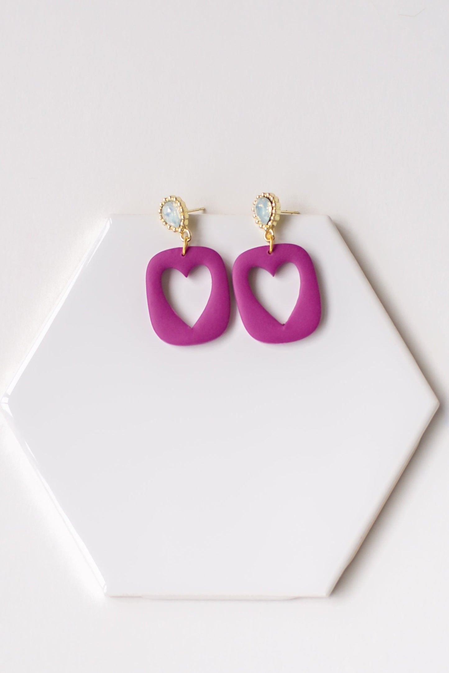 Fuchsia Valentine Heart Earrings