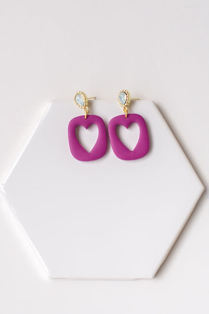 Fuchsia Valentine Heart Earrings