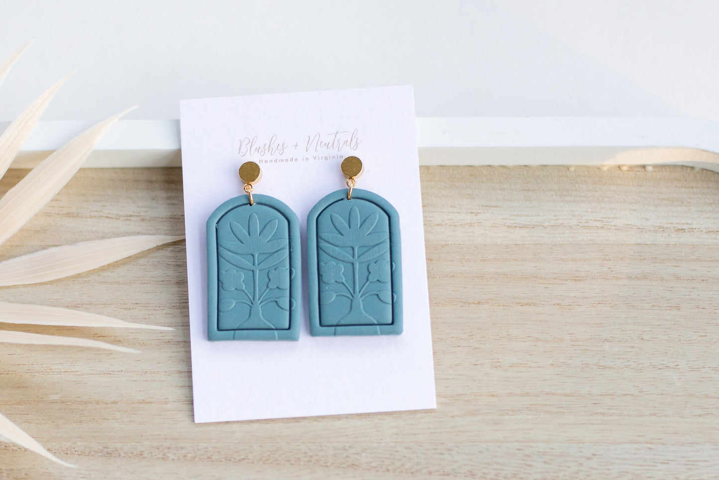 Deep Sage Embossed Dangles