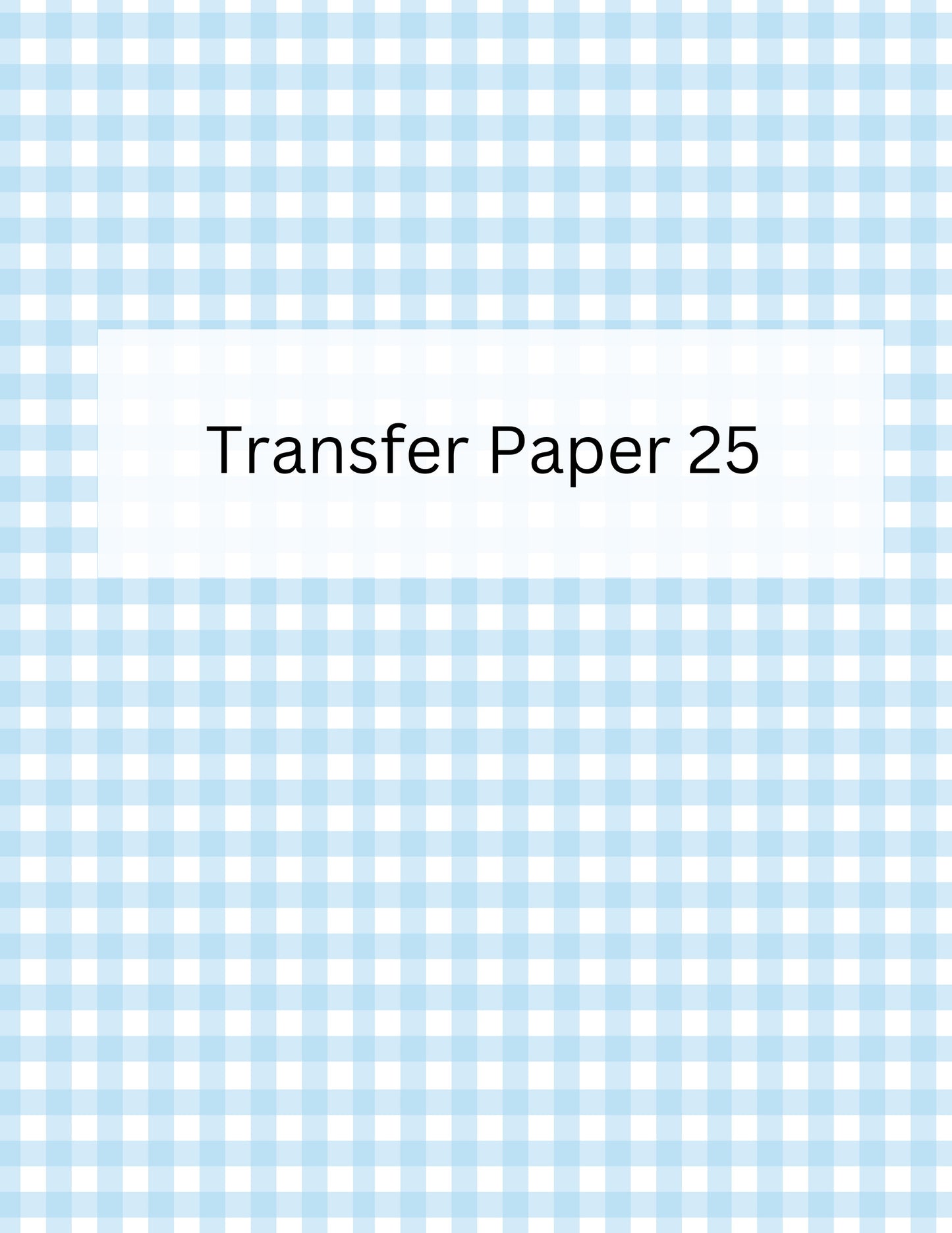 Blue Gingham Transfer Paper- TP25