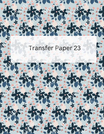 Blue Floral Transfer Paper- TP23