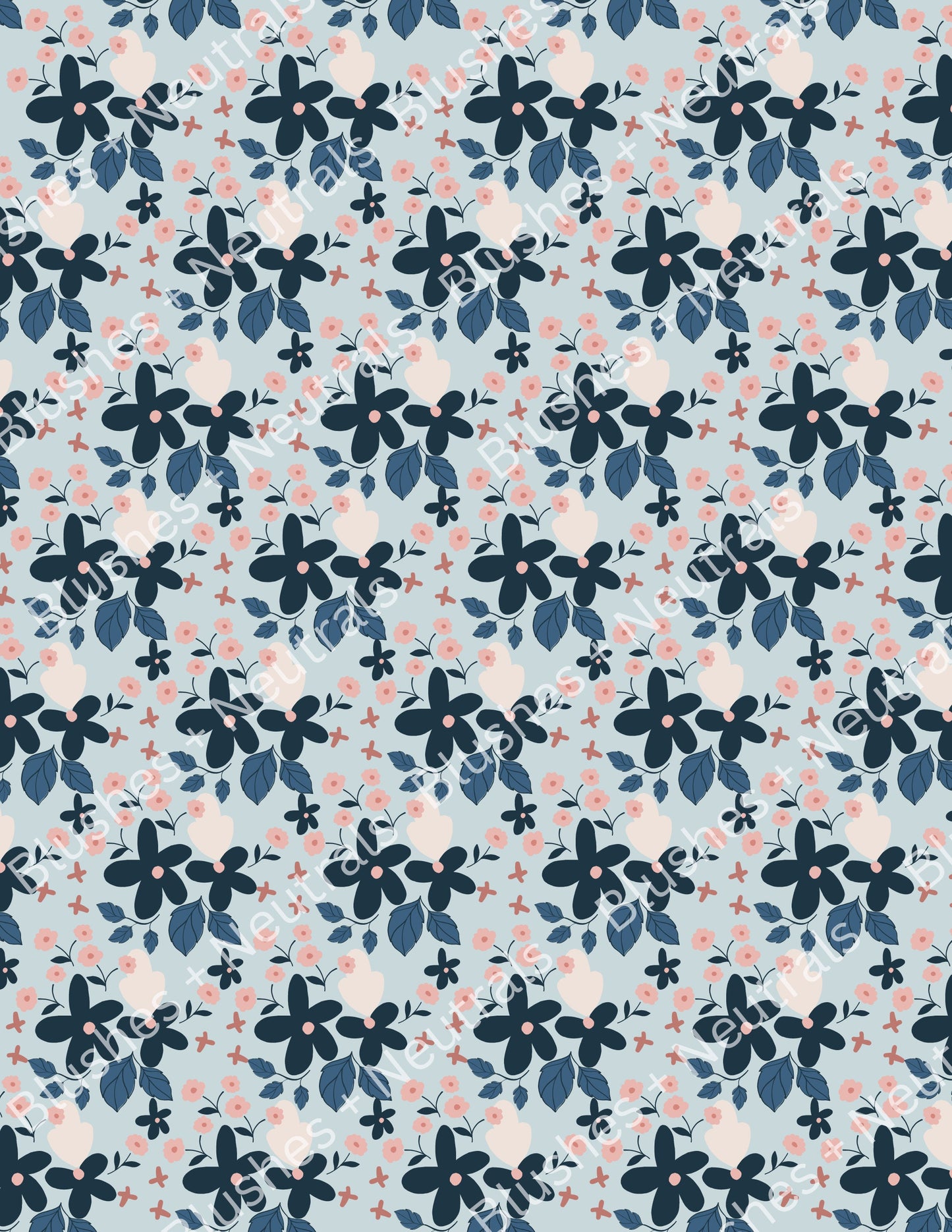 Blue Floral Transfer Paper- TP23