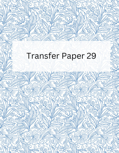 Blue Floral Transfer Paper- TP29