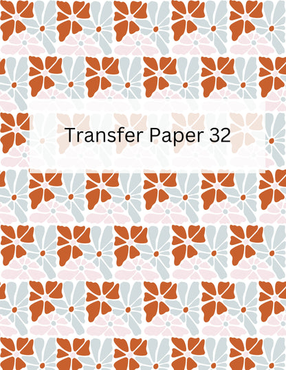 TP32- Retro Floral Transfer