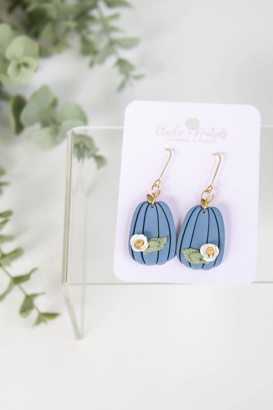 Blue Pumpkin Clay Dangles