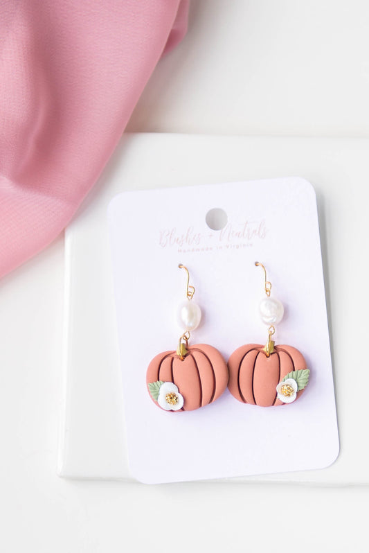 Handmade Clay Pumpkin Earrings