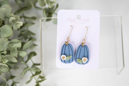 Blue Pumpkin Clay Dangles