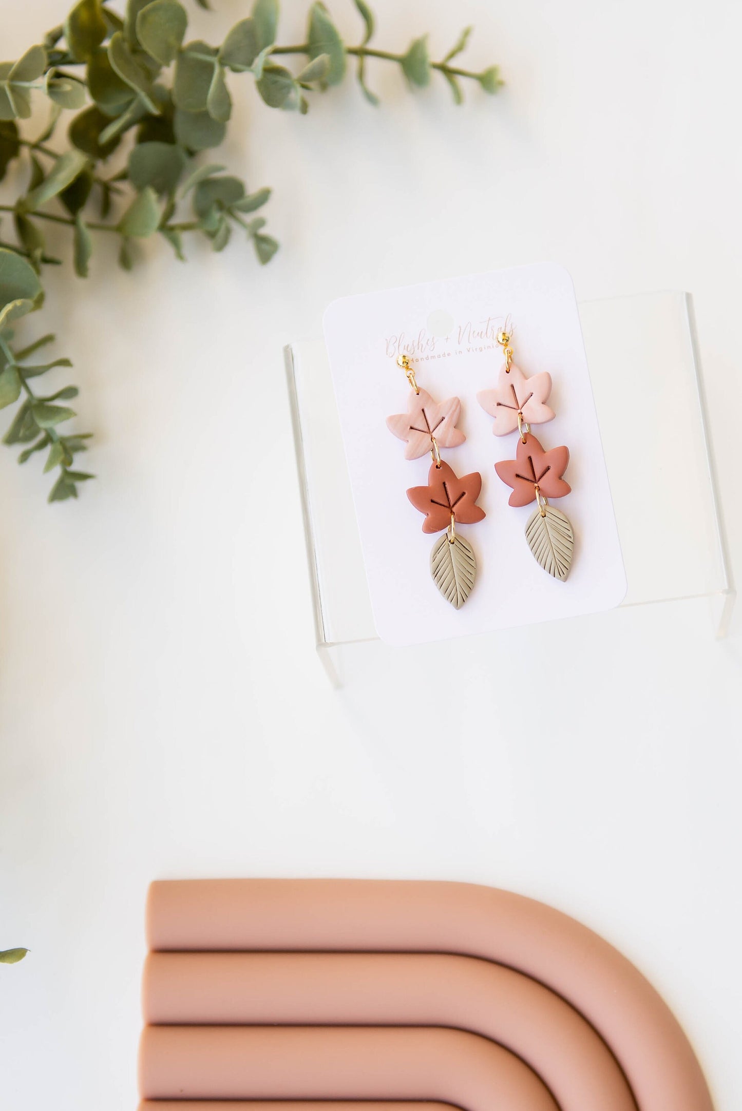 Leaf Clay Earrings