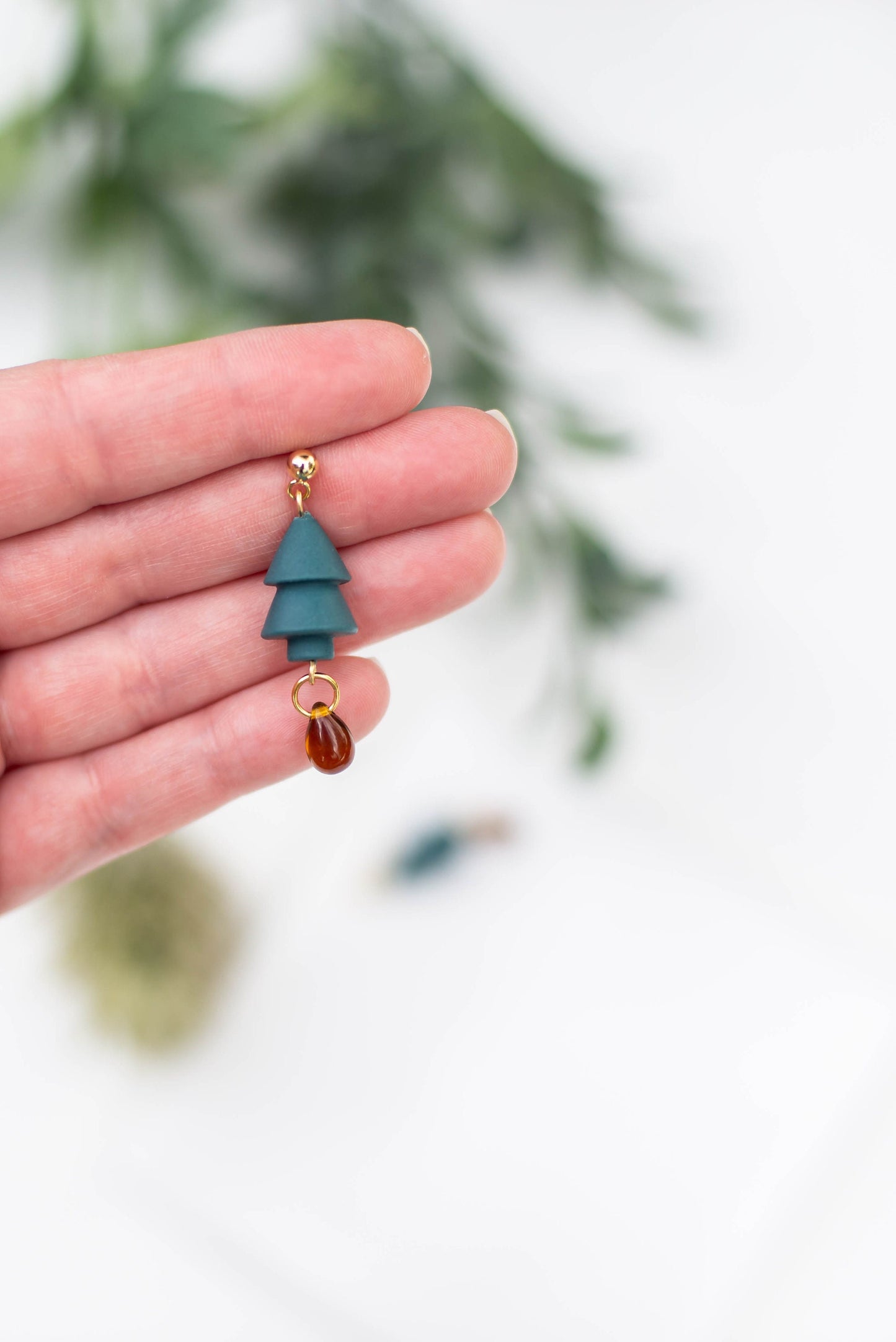 Christmas Tree Beaded Earrings