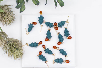 Christmas Tree Beaded Earrings