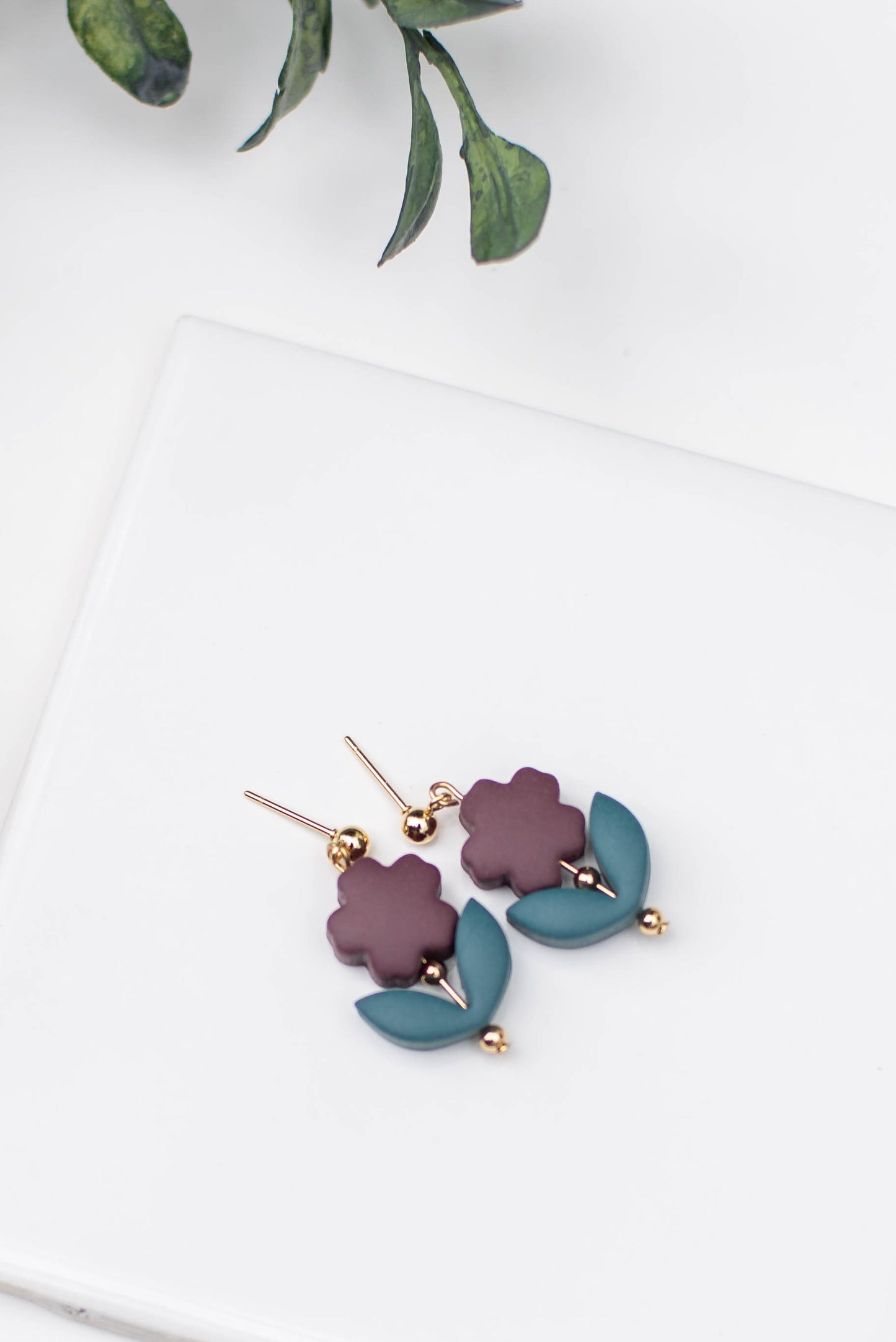 Clay Flower Beaded Earrings