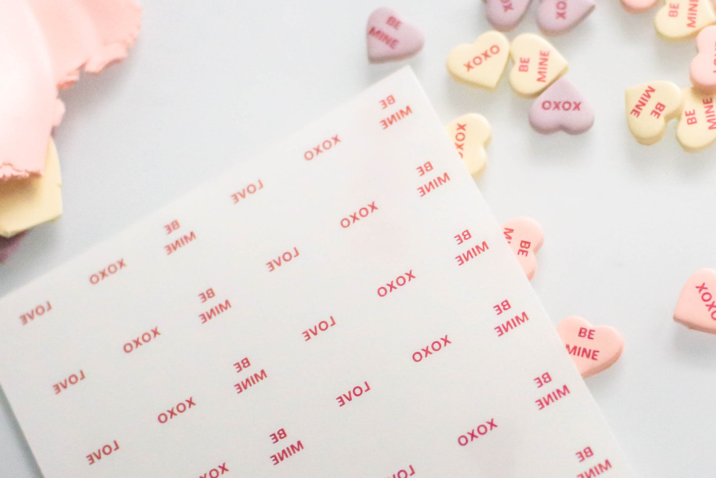 Conversation Heart Transfer Set