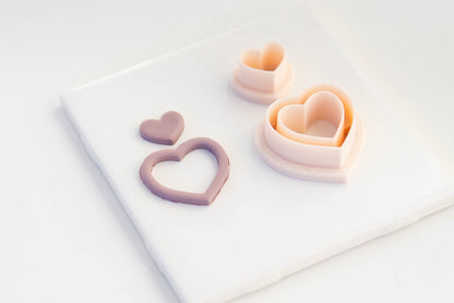 Hollow Heart Cutters for Polymer Clay | Valentines Day Clay Cutter | Heart Cutter | Valentine Cutters | Clay Cutters for Earrings