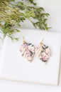 Ivory Floral Clay Earrings