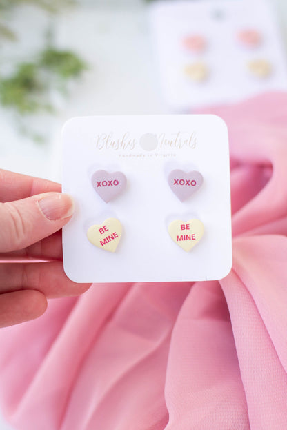 Conversation Heart Stud Earrings