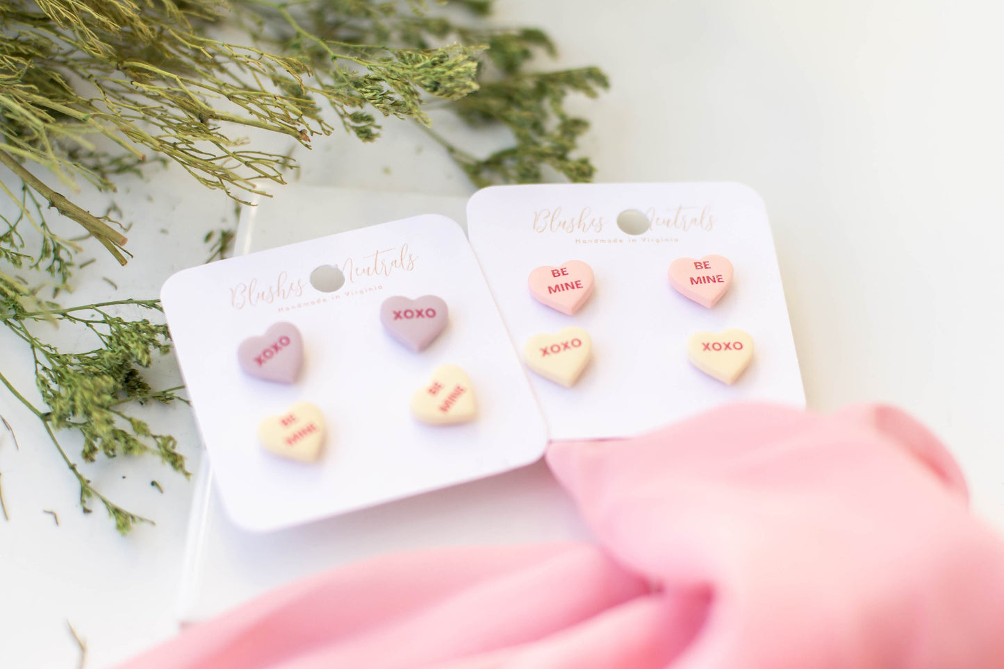 Conversation Heart Stud Earrings